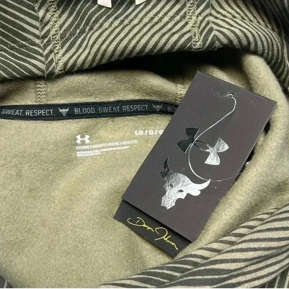 Under Armour Project Rock Fleece Lined Hoodie Sweatshirt Size Large NWT - Picture 8 of 9